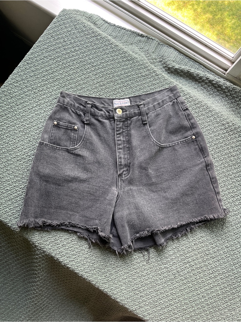 Arizona Jean Company Black Washed High-Rise Denim Shorts